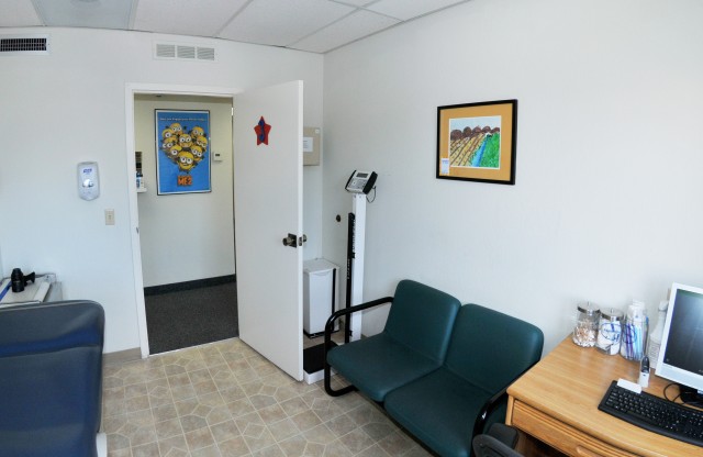 Presidio of Monterey Pediatric Clinic staff welcome patrons at open house