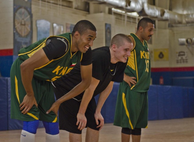 Soldiers face Kuwaiti National Guard in exhibition basketball game