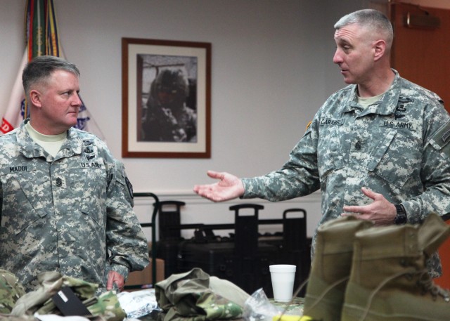JIEDDO CSM gets hands-on experience with present and future Soldier equipment