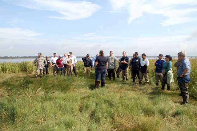 USACE New York District partners at Marsh Islands restoration project, Jamaica Bay 