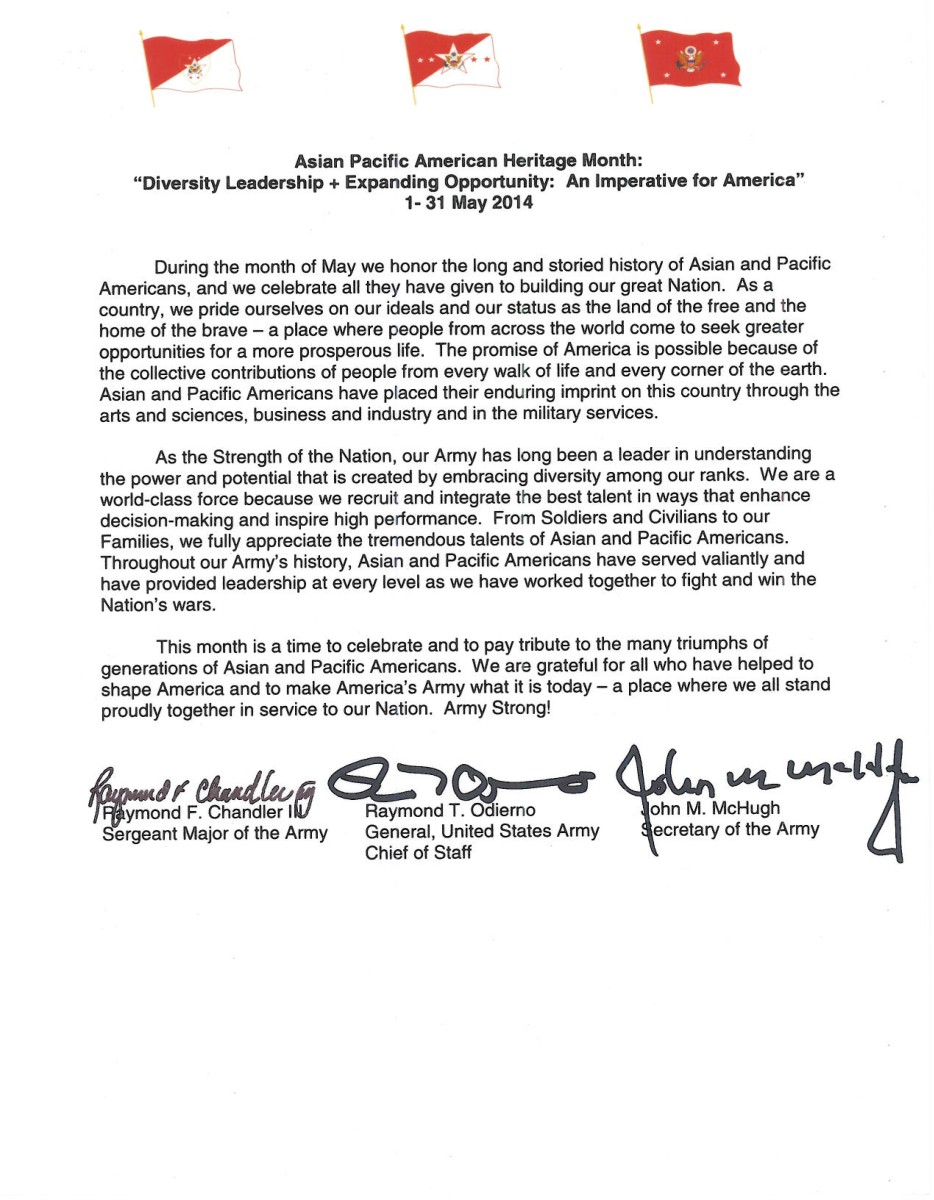 2014 Asian Pacific American Heritage Month tri-signed letter | Article ...