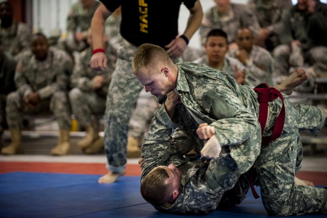 Best Warrior Soldiers battle during combatives tournament