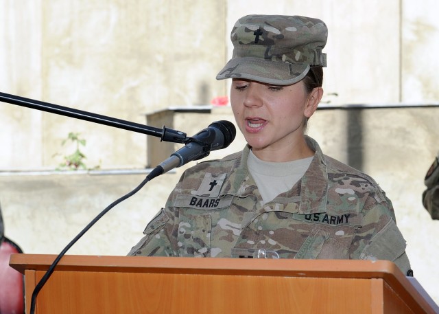 U.S. Army Chaplain (Capt.) Mel Baars O'Malley Invocation