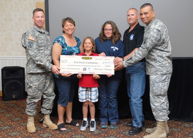 Ceremonial check shown at the 2014 Volunteer Recognition Ceremony at Fort Irwin