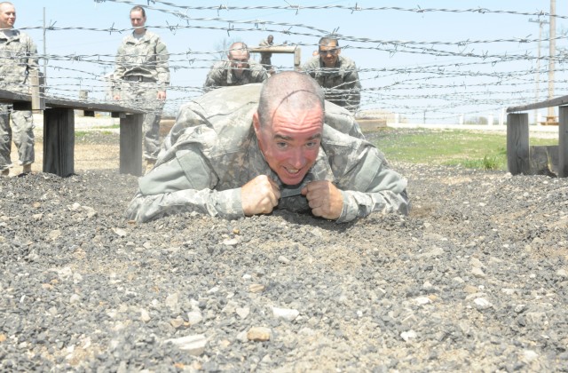 Low crawling Army style