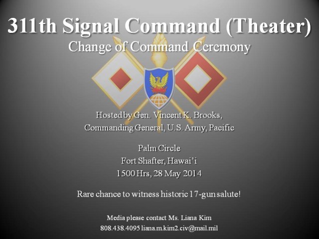 The 311th Signal Command (Theater) welcomes MG Lawrence Brock! 