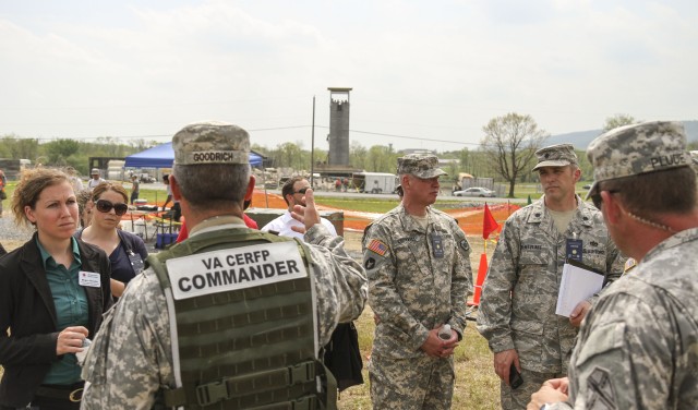 Distinguished Visitors view CERF-P at FTIG Rubble Pile