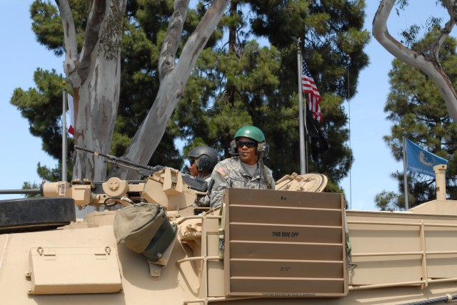 M1 Tank Drives Down Torrance Blvd