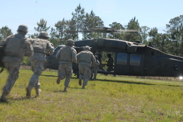 1-76 FA soldiers conduct air assault training with two-gun raid