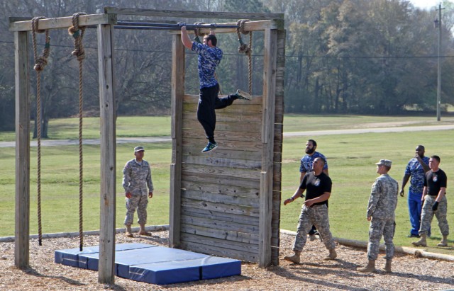 'Dog Face' soldiers, Columbus Lions tackle obstacle course