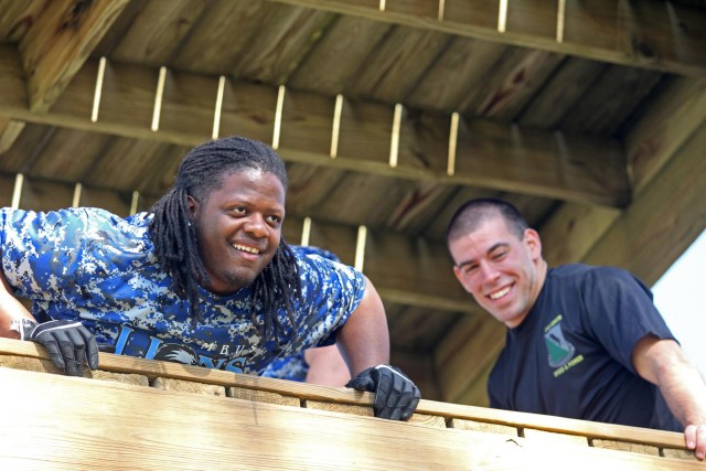 'Dog Face' soldiers, Columbus Lions tackle obstacle course