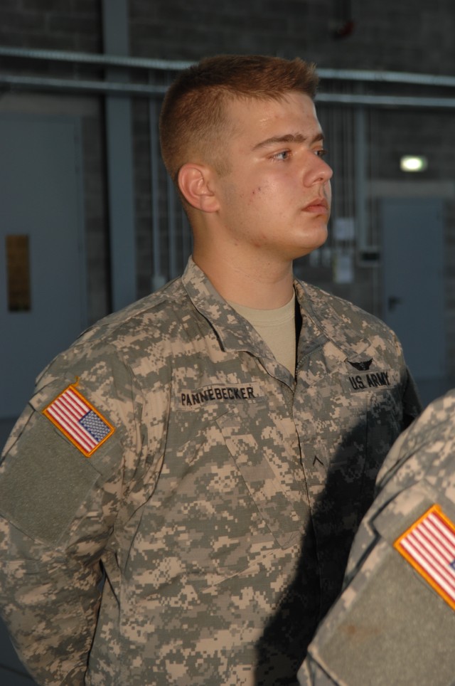Soldier reports for first drill in Eastern Europe