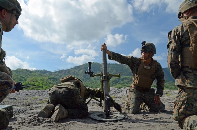 Deployed Marines conduct training in the field