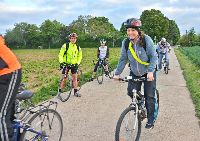 Soldiers, civilians go cycling to get to work