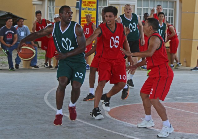 Philippine, U.S. soldiers and civilians shoot hoops, build friendships and have fun