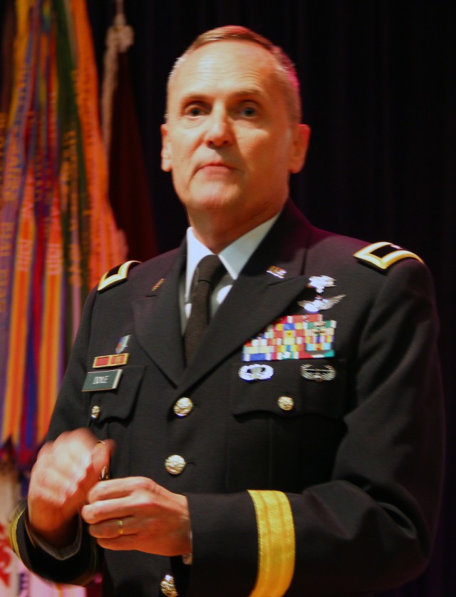 Gen. Doyle presents the awards