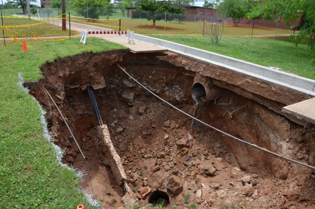 Sinkhole causes road closure