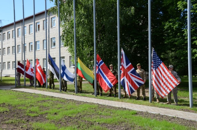 Flags on Display at Opening of Sabre Strike