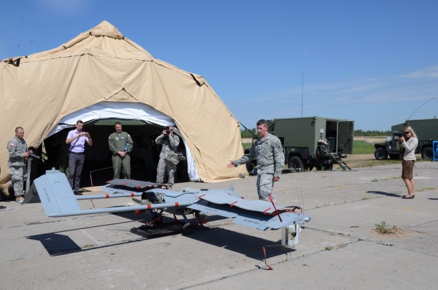 Briefing the Capabilities of the Shadow UAV at Adazi, Latvia