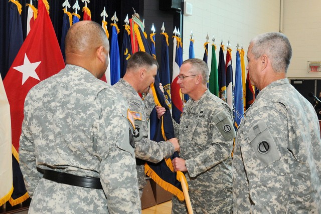 Multi-component Army Reserve relinquishment of command ceremony