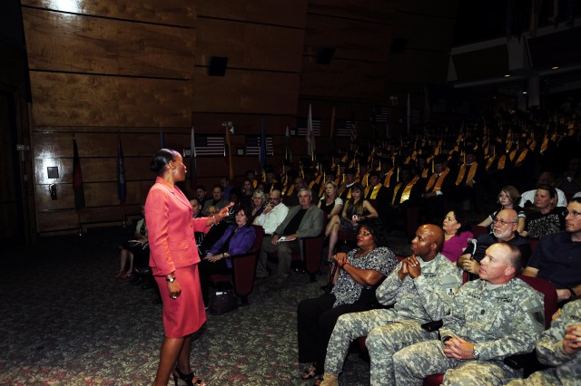 CSM Michelle Jones imparts Bone Theory on USASMA college grads