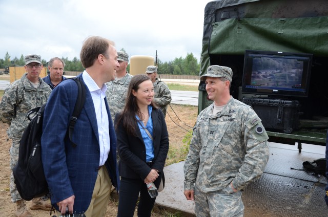 Capt. Wurth shows UAV video feed