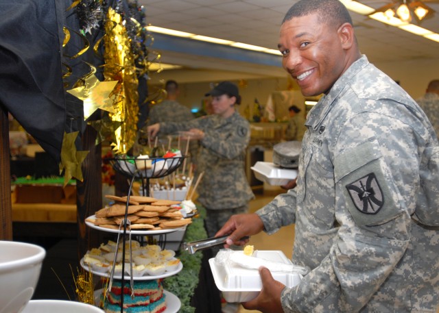Staff Sgt. Tom Hickson gets desserts