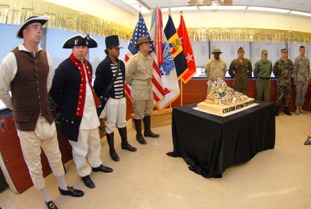 Soldiers in Army period uniforms