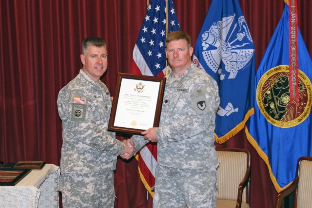 Lt. Col. Michael J. Zuvanich presented certificate of retirement