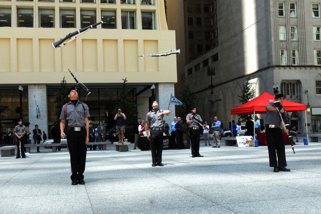 Chicago JROTC Drill Team perform at the 239th birthday of the U.S. Army
