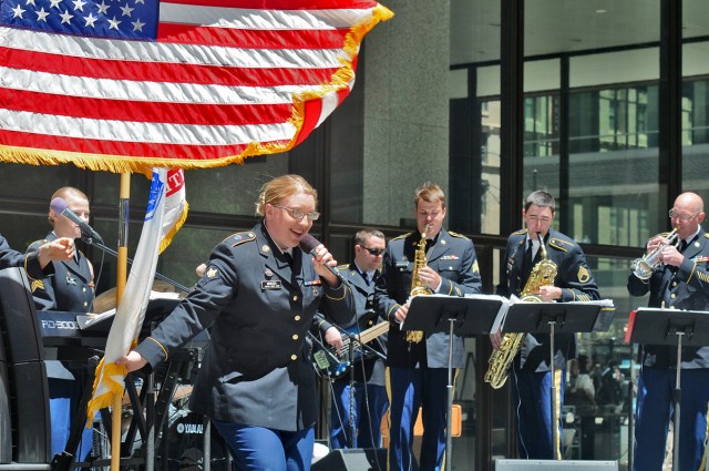 Army Reserve band performs at the U.S. Army's 239th birthday celebration in Chicago