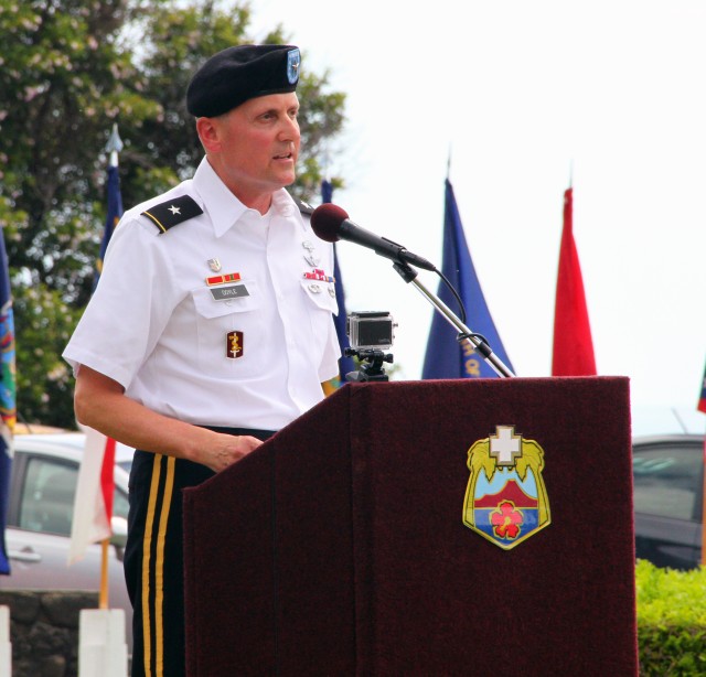 Tripler's top leader provides opening remarks during commencement ceremony