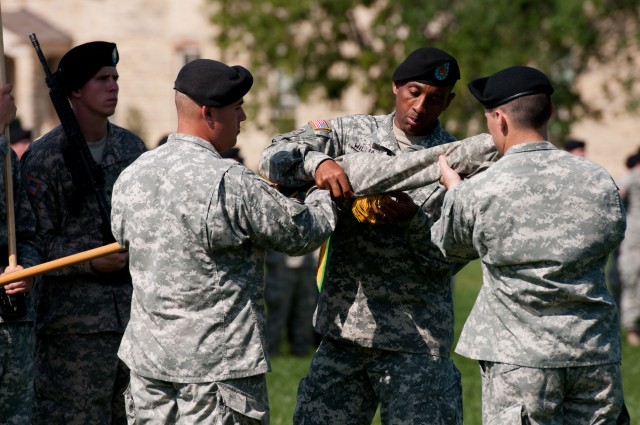 Devil' brigade cases colors, reorganizes troops ahead of nine-month Kuwait deployment