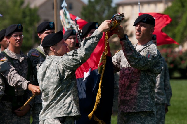 Devil' brigade cases colors, reorganizes troops ahead of nine-month Kuwait deployment