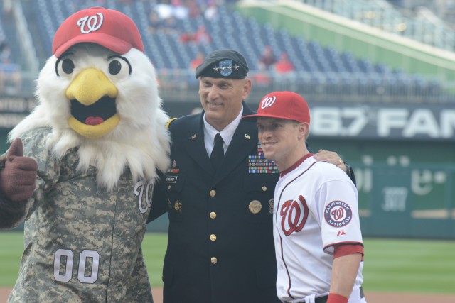 Old Guard Soldiers Recognized during Washington Nationals Army Day celebration