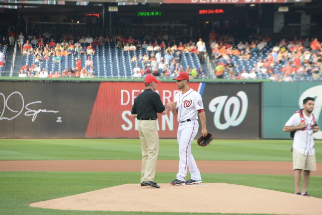 Old Guard Soldiers Recognized during Washington Nationals Army Day celebration