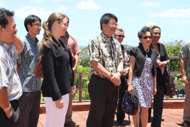 Consular Corps of Hawaii members enjoy the view from Tripler