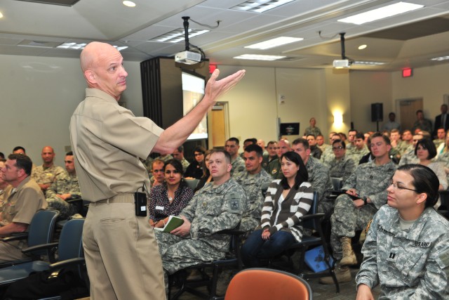 Navy Rear Admiral gives pep talk to future military attaches