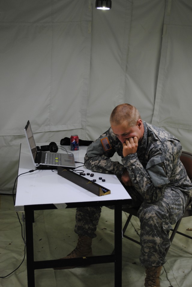 Soldier Participating in shelter lighting study