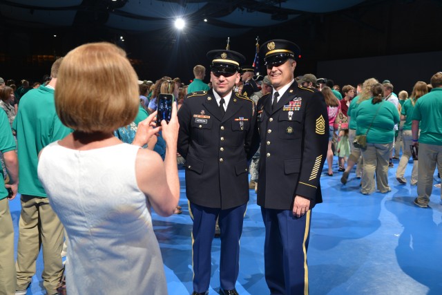 Sergeant Major of the Army recognizes noncommissioned officers during Twilight Tattoo