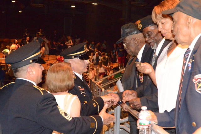 Sergeant Major of the Army recognizes noncommissioned officers during Twilight Tattoo