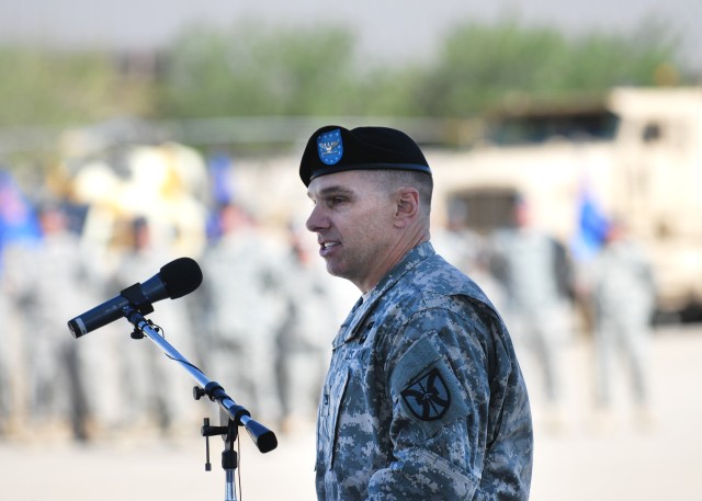 COL Matthew Ruedi gives remarks