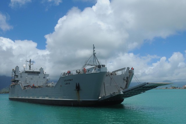 Army watercraft support 3rd Marines during RIMPAC 2014