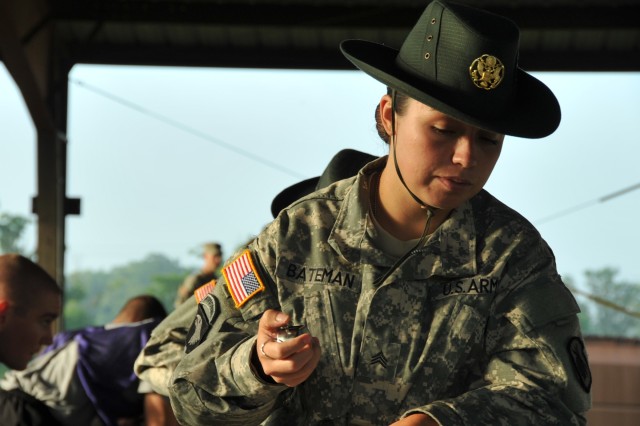 Reserve drill sergeants administer Army Physical Fitness Test for cadets 