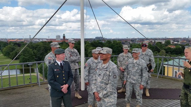 U.S. Soldiers view the city of Copenhagen