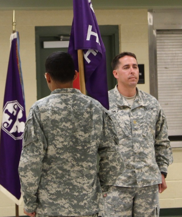 Maj. Matthew Daly faces his new command