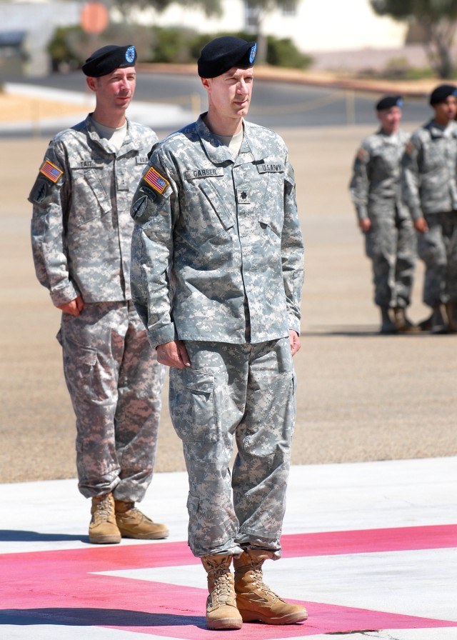 LTC Garber at attention during ceremony
