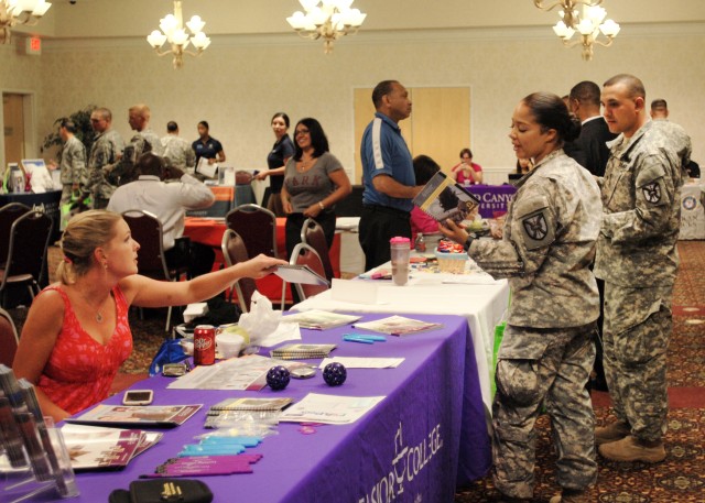 Soldiers attending Fort Irwin Education Fair