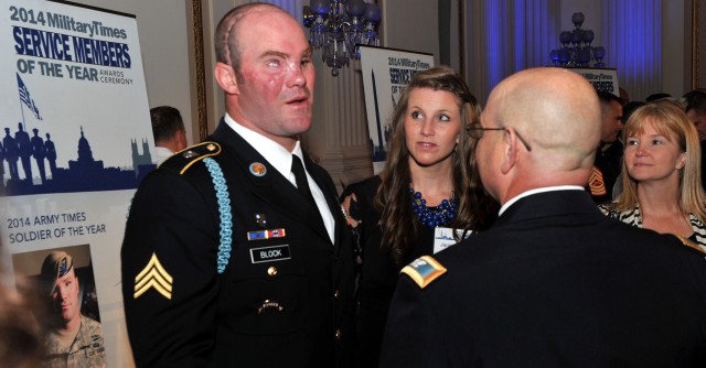 Sgt. Block Mingling With Guests