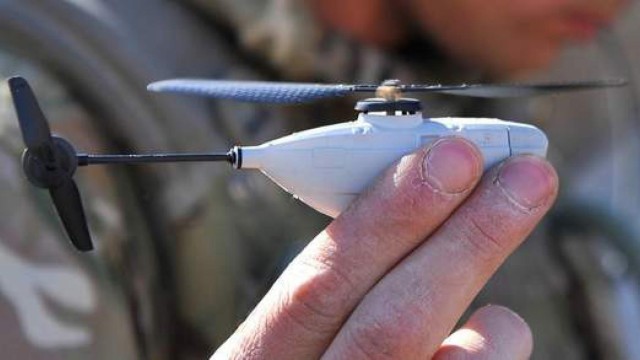 Miniature surveillance helicopters help protect front line troops